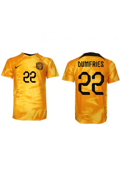 Nederland Denzel Dumfries #22 Voetbaltruitje Thuis tenue WK 2022 Korte Mouw